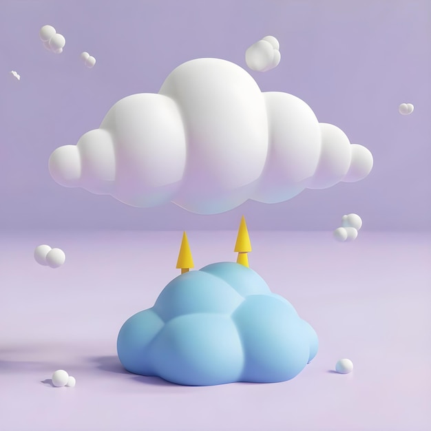 Photo le chemin de votre rêve nuage 3d style minimal