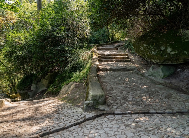 Chemins alternatifs dans les jardins à l'extérieur de Sintra au Portugal