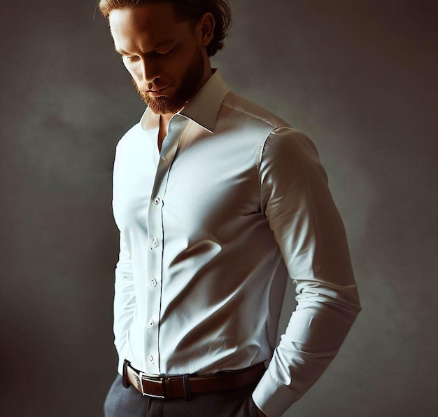 Photo chemise blanche classique pour homme