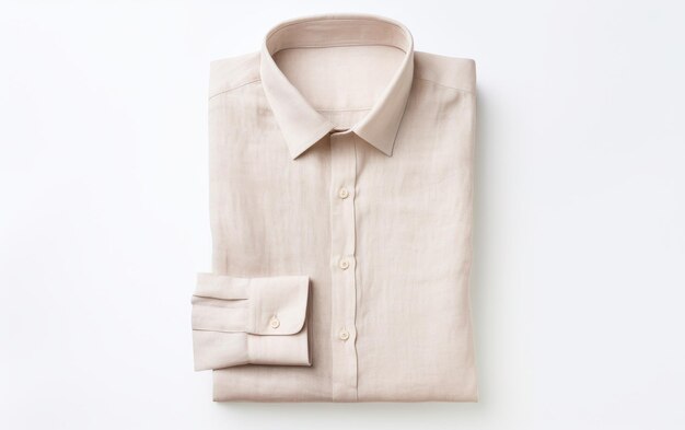 La chemise blanche reposant sur une surface blanche