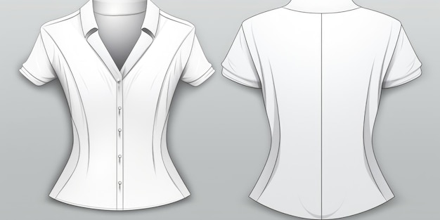 Photo une chemise blanche simple et élégante avec une manche courte parfaite pour un look décontracté ou formel