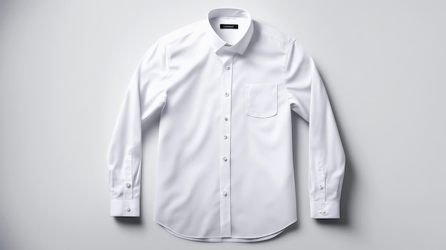 chemise à boutons blanche isolée sur fond blanc