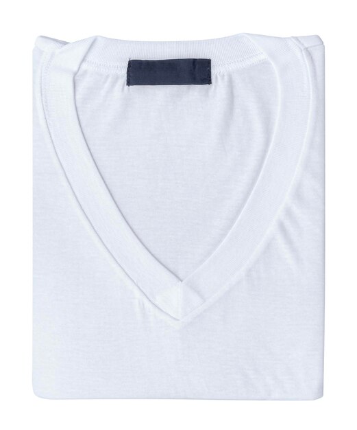 Chemise à col en V de couleur blanche isolée sur fond blanc avec chemin de découpage