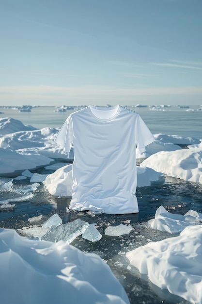 une chemise dans l'eau avec les mots " t chemise " sur le dos