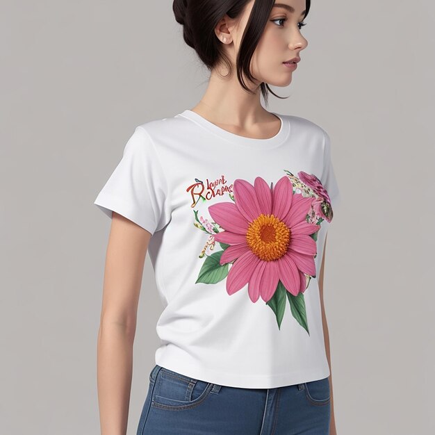 Chemise de fille de fleur IA générative