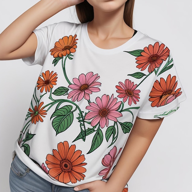 Chemise de fille de fleur IA générative