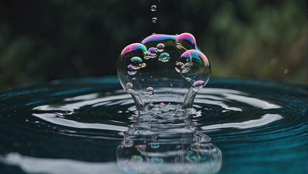 une chemise flottant dans l'eau avec des bulles