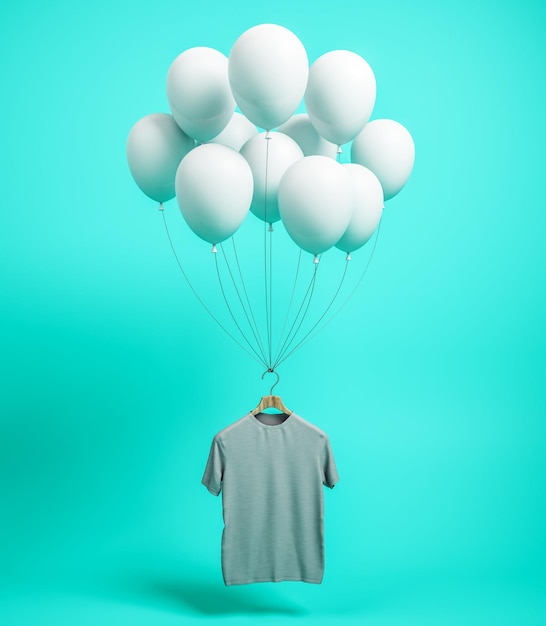 Chemise grise vide avec des ballons