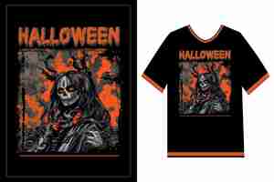 Photo une chemise noire et orange avec halloween dessus