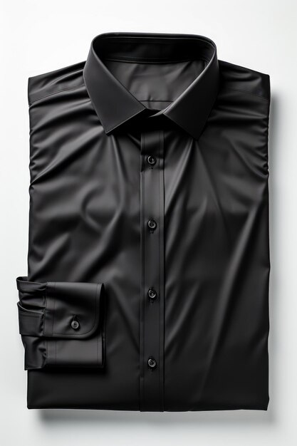 Photo chemise noire pour hommes sur fond blanc