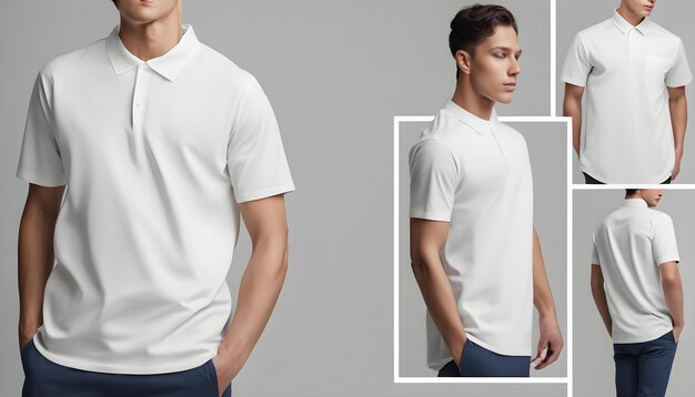 une chemise polo blanche avec un col blanc