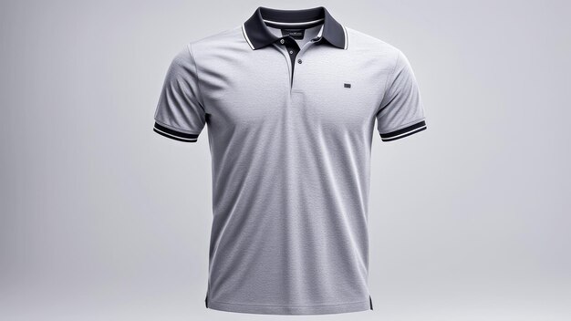 chemise de polo grise isolée sur fond blanc