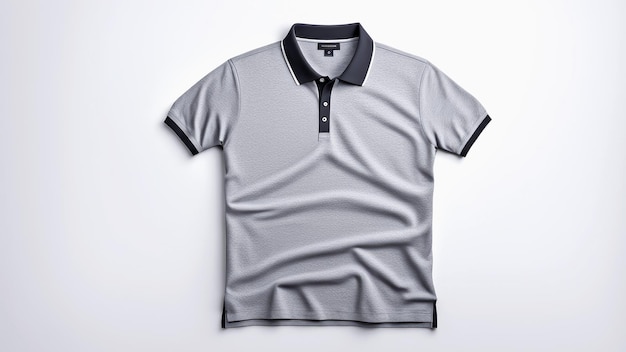 Photo chemise de polo grise isolée sur fond blanc