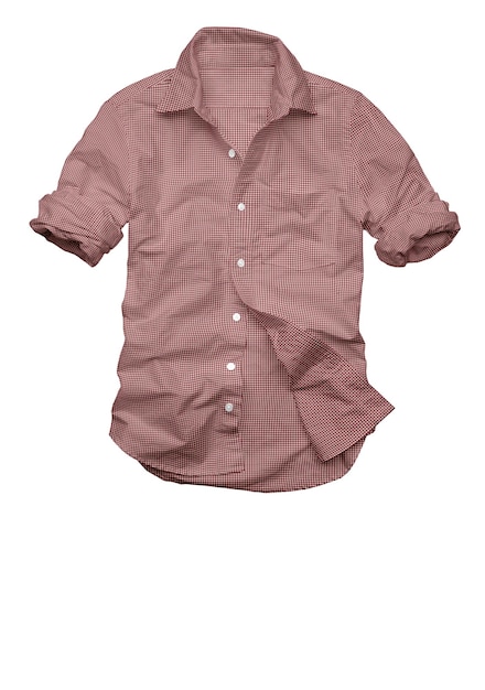 Une chemise rose sur fond blanc