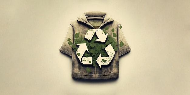 Photo une chemise avec un symbole de recyclage dessus concept de réutilisation zéro déchet ai généré