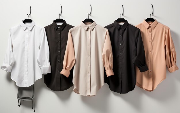 Des chemises à manches pleines qui ajoutent du flair à la mode isolées sur un fond transparent