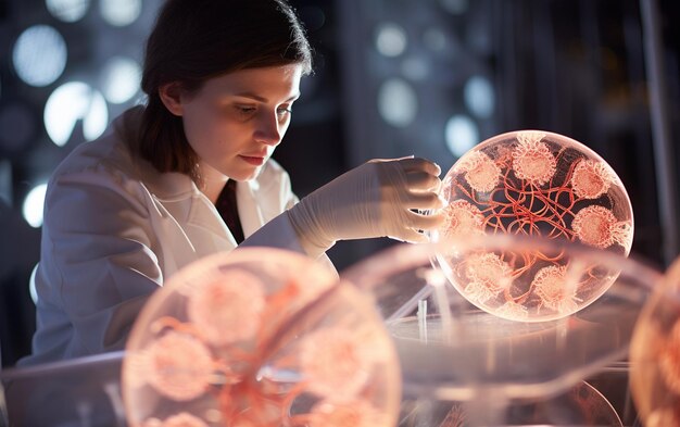 Photo chercheur de laboratoire étudiant l’organoïde