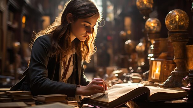 Photo des chercheurs experts examinent des livres dans une vieille bibliothèque.