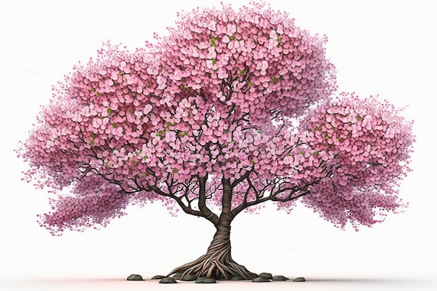Cherry Blossom Tree 3D Illustration Générative ai