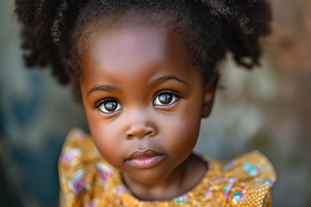 Cherubic adorable petite fille africaine génère une IA