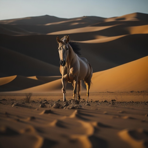 cheval arabe dans le désert