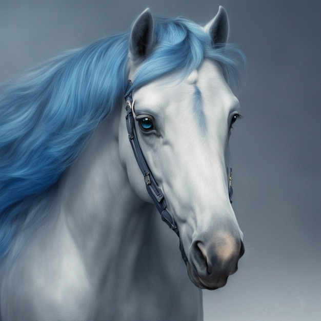 cheval bleu