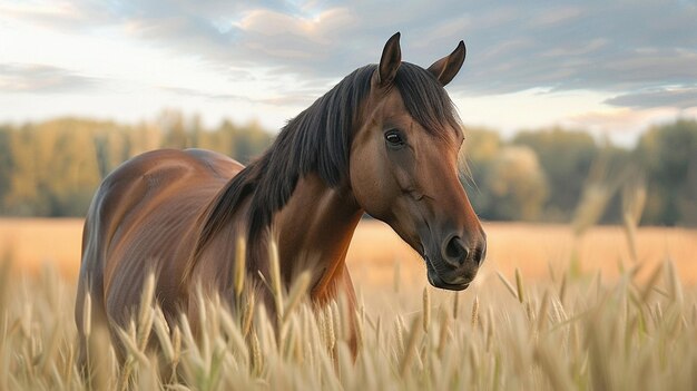 Un cheval dans un champ