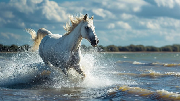 Photo cheval dans l'eau