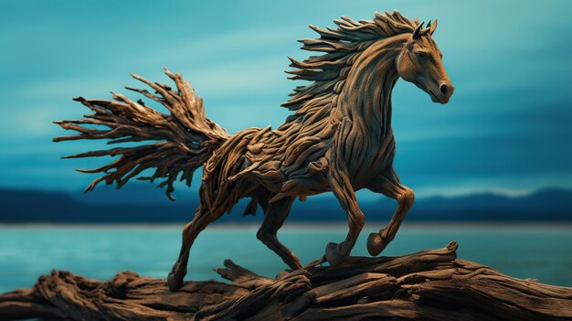 Photo cheval divin ailé illustration de cheval réaliste personnage de licorne