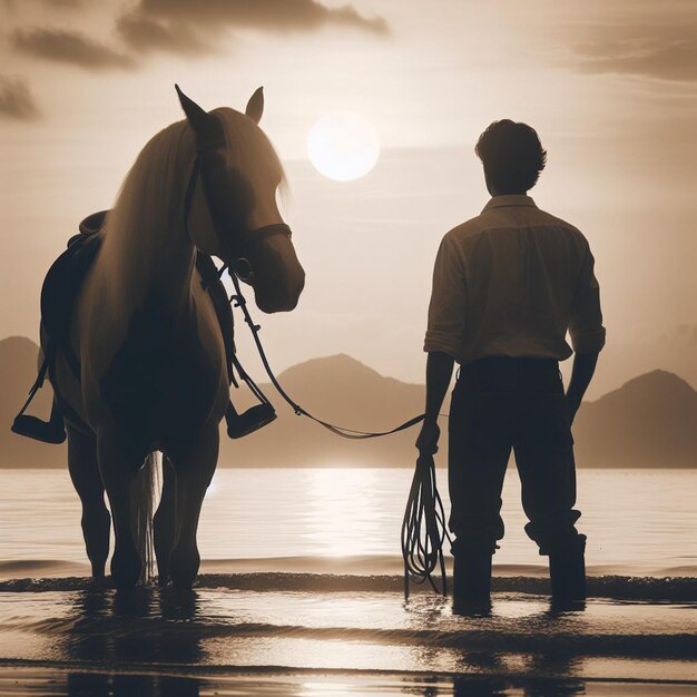 Le cheval est un bel arrière-plan.