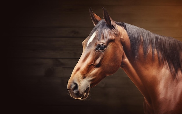 Un cheval avec une étoile blanche sur la tête