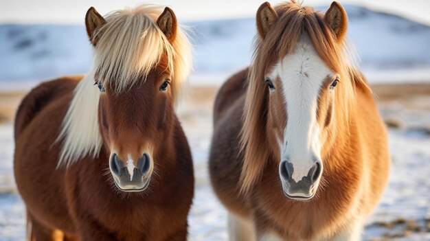 Le cheval islandais est peut-être une race de chevaux fabriqués en Islande Libre des coursiers islandais Ressource créative générée par l'IA