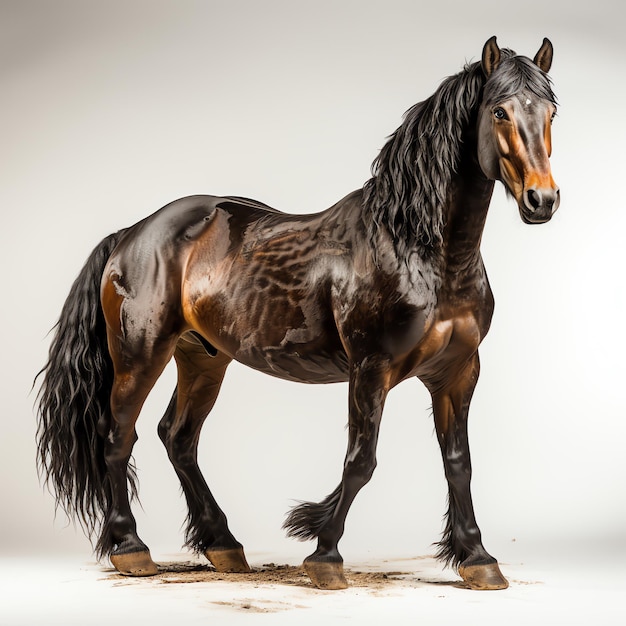 un cheval avec une longue crinière