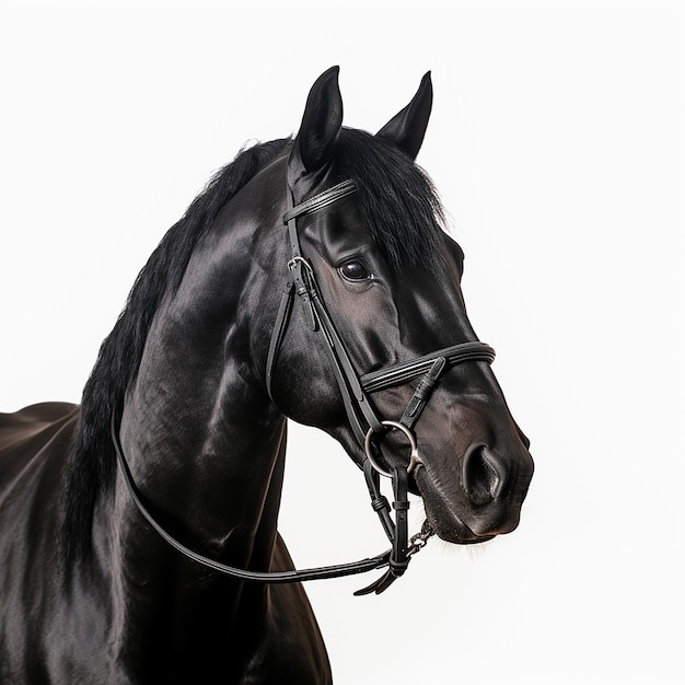 Le cheval noir en vue d'élévation