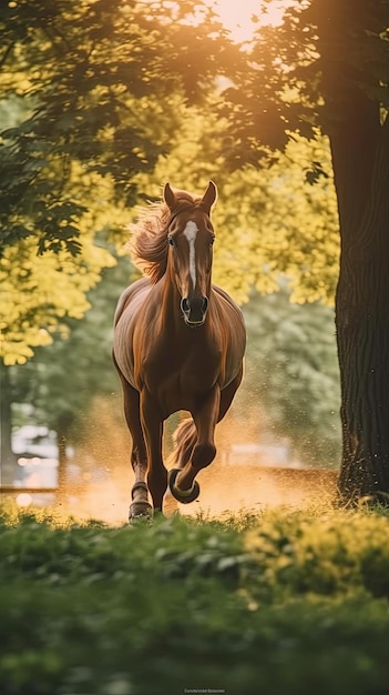 cheval runing ai génératif