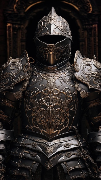 Photo un chevalier dans une armure par personne