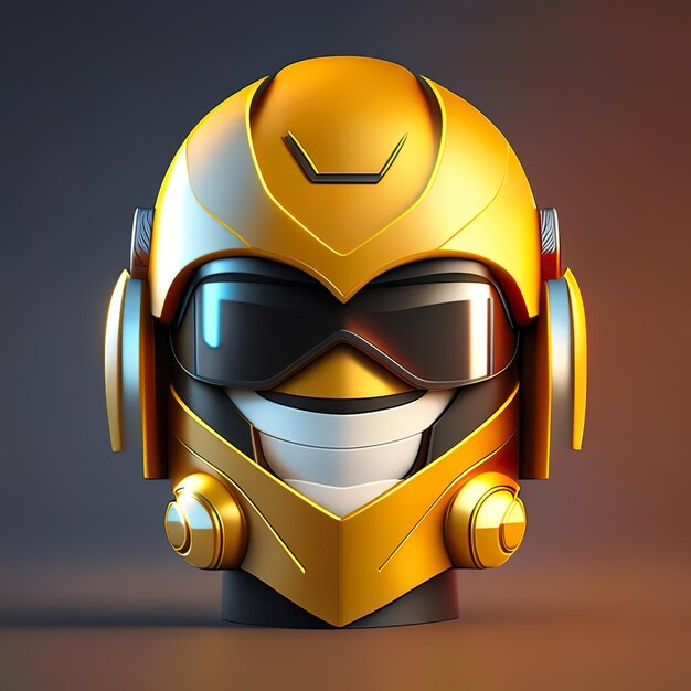 Chevalier héros Emoji avec casque en IA générative 3d