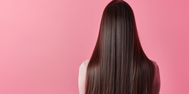 cheveux féminins brillants en bonne santé vue arrière IA générative