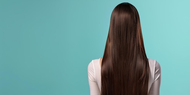 cheveux féminins brillants en bonne santé vue arrière IA générative