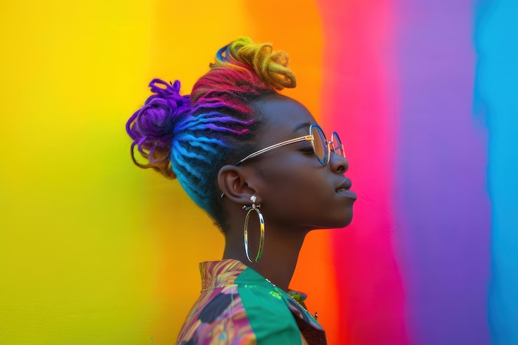 Photo les cheveux d'une femme adulte afro-américaine lesbienne