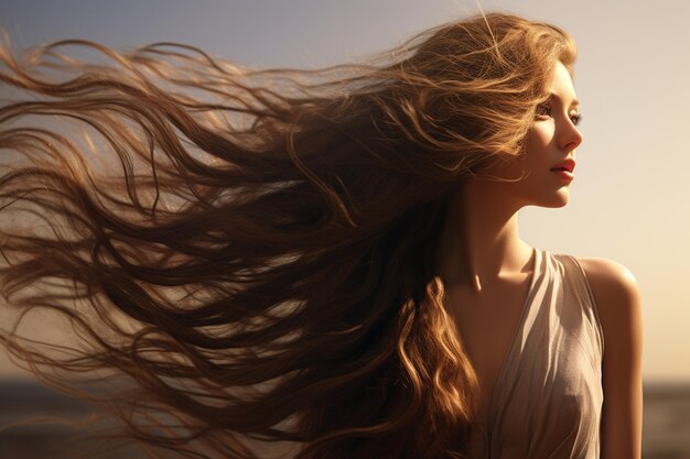 Cheveux longs et en bonne santé