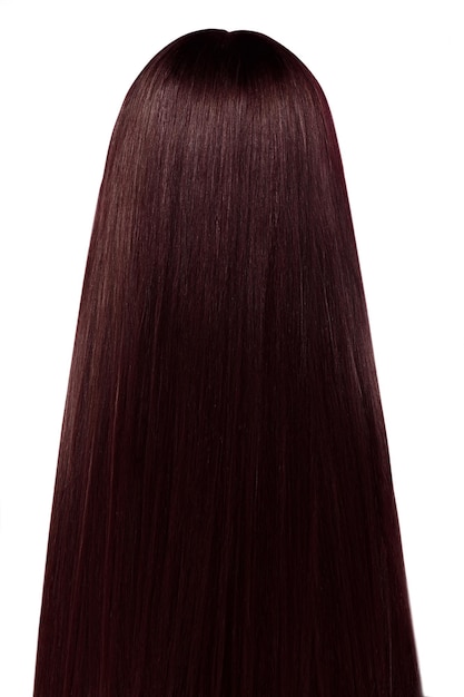 Cheveux naturels Couleur rouge Isolé sur fond blanc