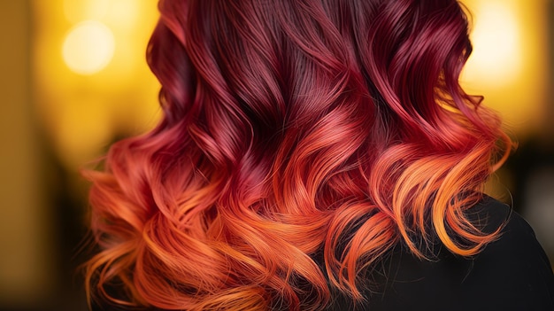 Des cheveux qui ressemblent à un coucher de soleil sur une île tropicale.