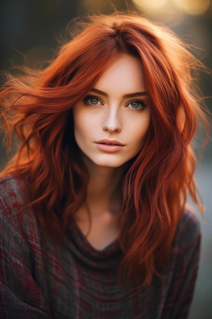 Les cheveux roux sont la plus belle femme du monde.