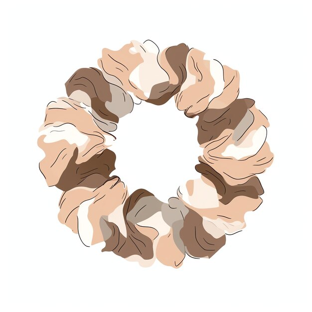 Photo cheveux scrunchie vie simple couleurs esthétiques neutres vecteur plat pour fille esthétique