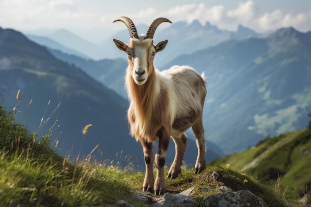 Photo chèvre alpine dans l'environnement naturel