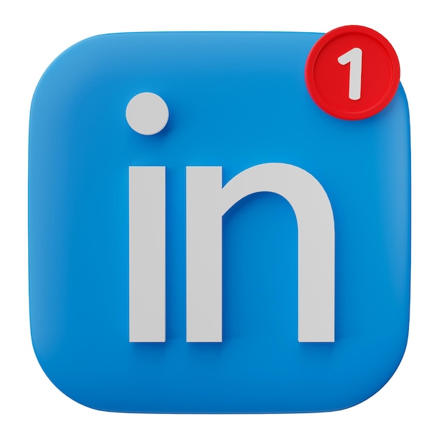 Chiang Rai Thaïlande 13 mars 2023 Icône du logo 3D LinkedIn avec nouvelle notification isolée sur fond blanc