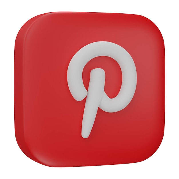 CHIANGRAI THAÏLANDE 24 MARS 2023 Logo d'application Pinterest 3D isolé sur fond blanc