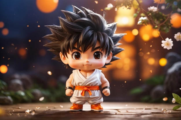 Photo chiba, japon, 22 décembre 2018 - une énorme structure gonflable de l'arrière du personnage de son goku.