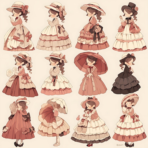 Chibi Anime Fashion Des dessins de personnages enchanteurs et des illustrations vibrantes pour des mariages à la mode